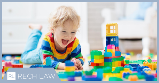 child playing with blocks