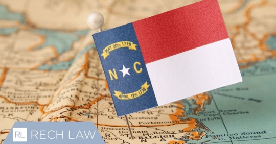 NC flag on a map.